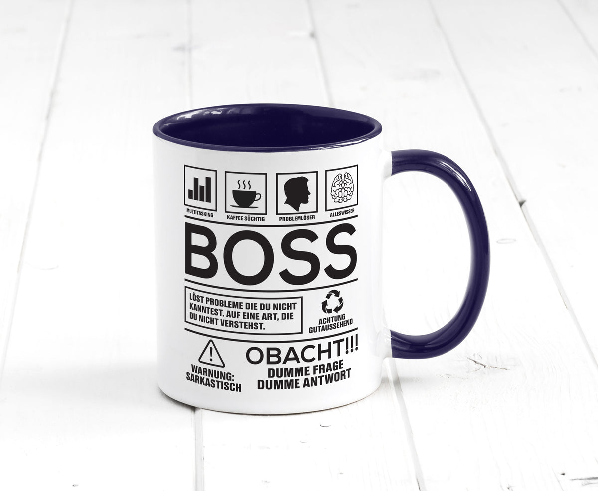 Achtung Probleme Boss | Führungskraft Vorgesetzter lustig Humor Geschenkidee Tasse