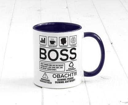 Achtung Probleme Boss | Führungskraft Vorgesetzter lustig Humor Geschenkidee Tasse
