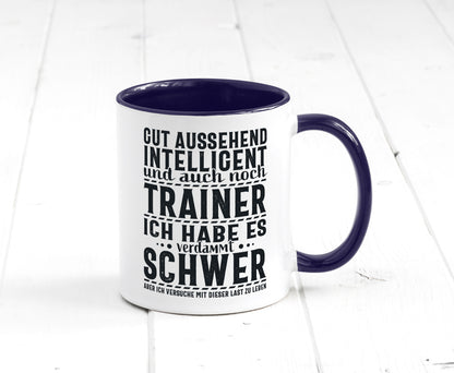 Gut aussehender Trainer |gestrichelte Linie | Punkte lustiger Spruch Geschenk