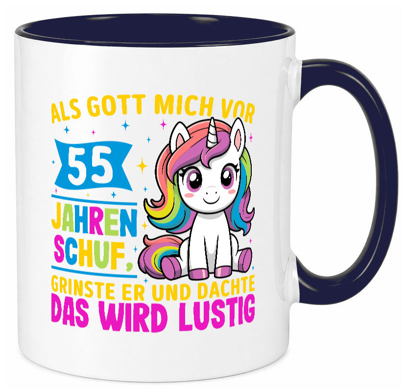 55. Geburtstag | Als Gott mich schuf 40 Jahre v2 lustiger Spruch Geschenk