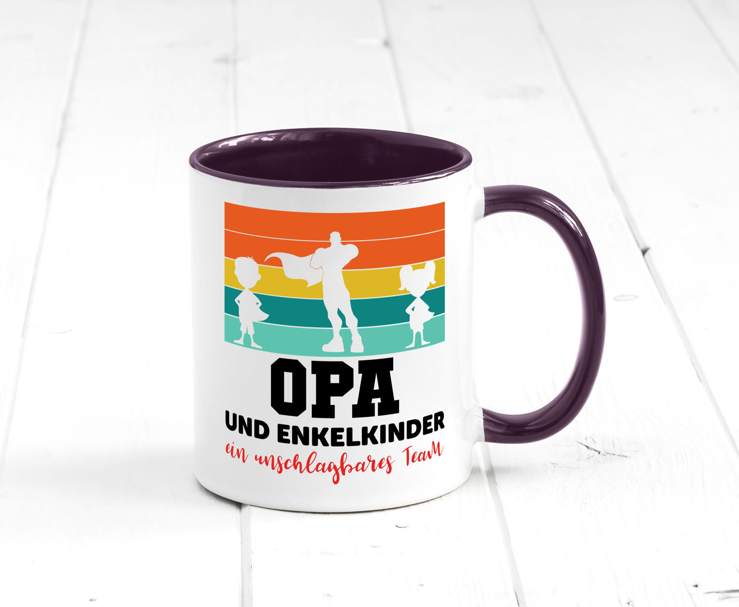 Opa und Enkelkinder ein unschlagbares Team Geschenkidee Familie Humor Tasse