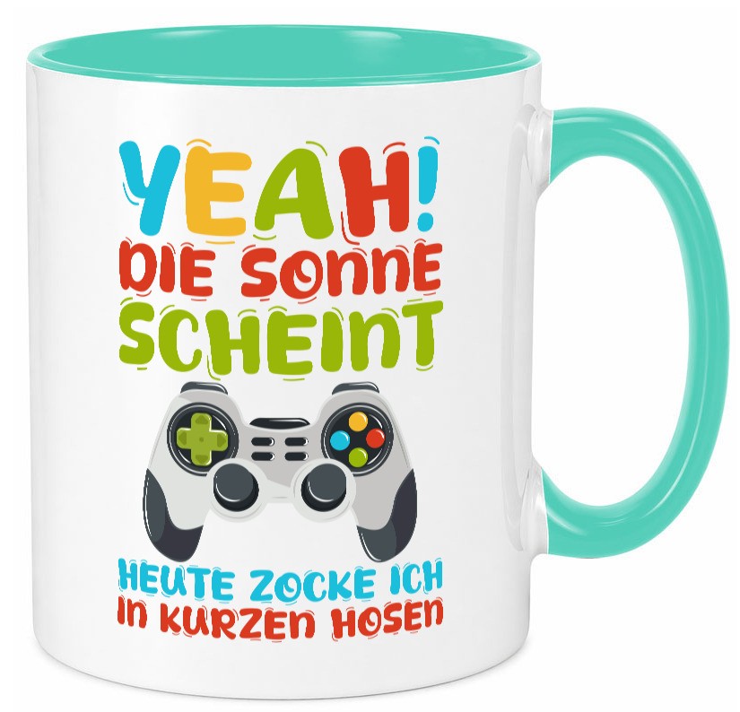 Sommer | in Kurze Hosen Zocken Zocker Gamer lustig Humor Geschenkidee Geschenk Tasse