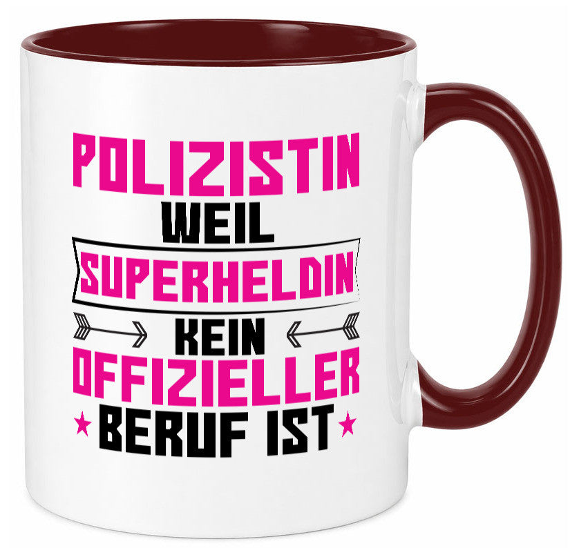 Superheldin Polizistin | Beruf Polizei Humor Arbeit Kollegen Büro Geschenkidee Tasse