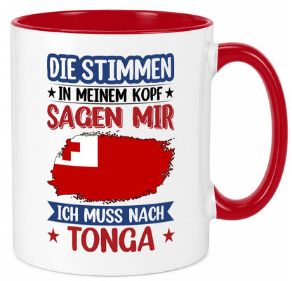 Tonga | Urlaub Stimmen in meinem Kopf Traumland lustiger Spruch Geschenk Humor Tasse