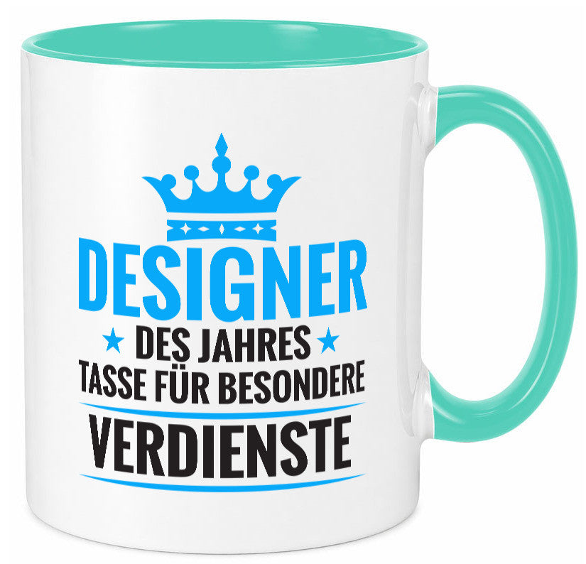 Besonderer Verdienst: Designer Beruf | Mode Geschenkidee Arbeit Kollegen Büro Tasse