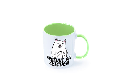 Erkenne die Zeichen | Katze Schatten Mittelfinger Geschenk Tierliebhaber Humor
