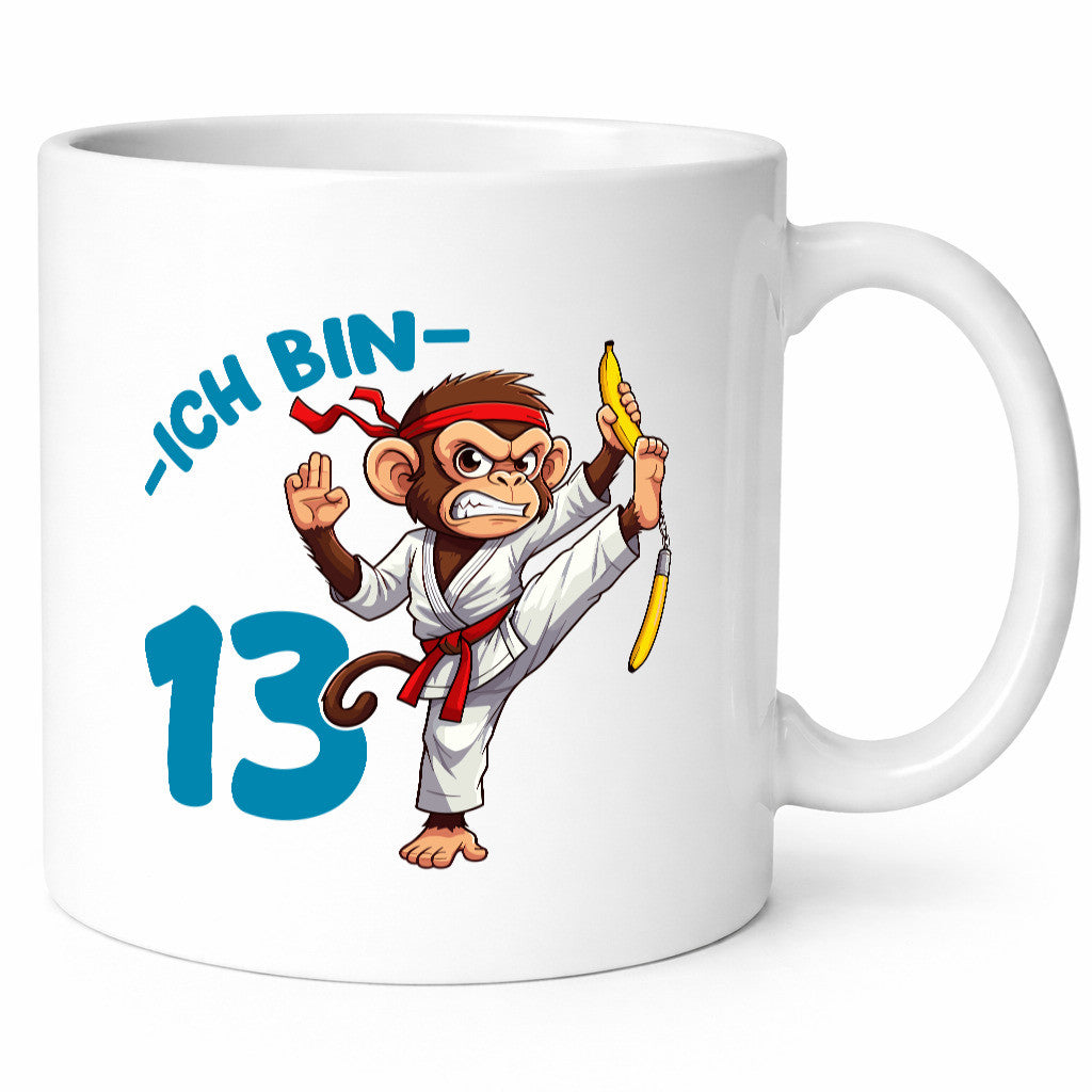 Ich bin 13 | 13. Geburtstag Karate Kampfsport Affe Geschenkidee Humor Tasse