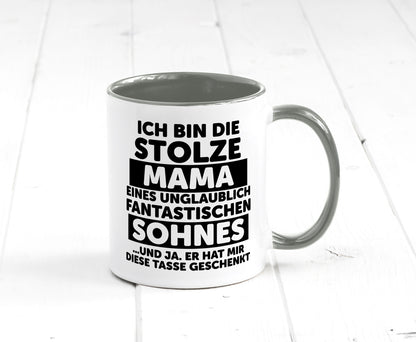 Stolze Mama | Fantastischer Sohn Beste Humor Familie Geschenkidee Tasse