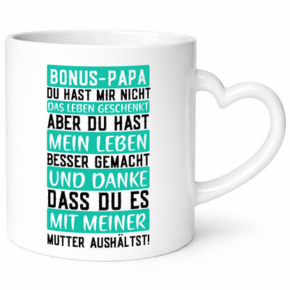 Bonus Papa | Stiefvater Dankeschön Patchwork Spruch Geschenkidee Familie Humor