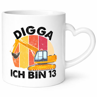 13. Geburtstag | 13 Jahre Bagger Digga lustiger Spruch Geschenk Geschenkidee