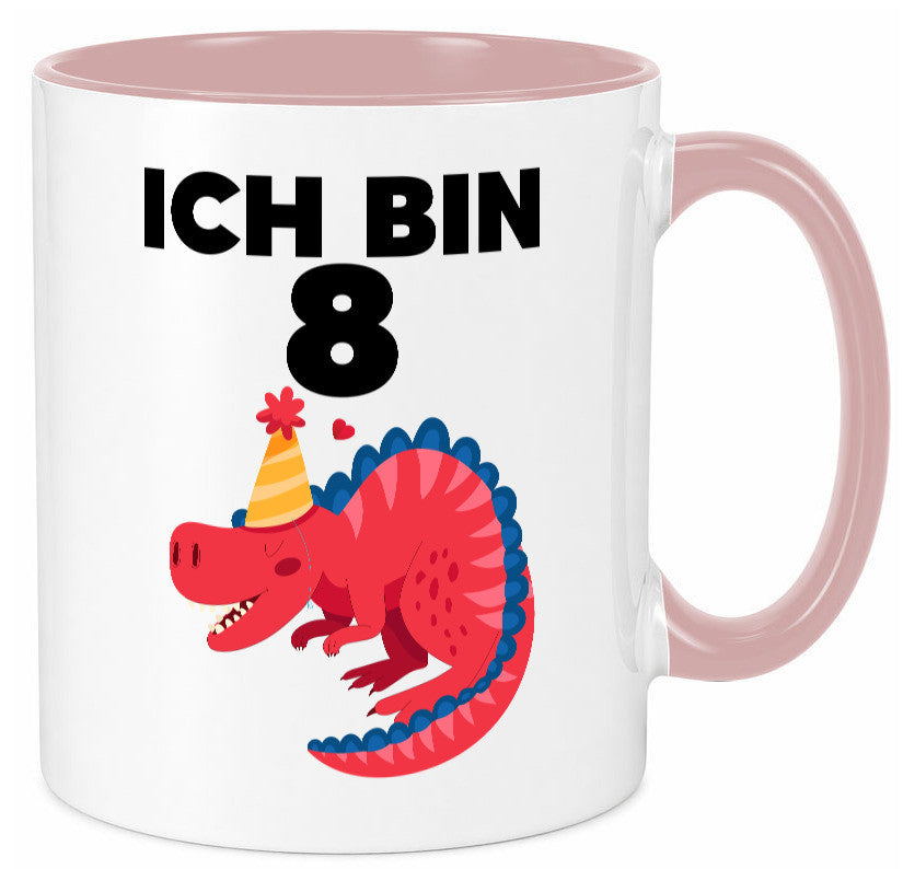 8. Geburtstag | Dino Dinosaurier 8 Jahre lustig Geschenkidee Geschenk Tasse