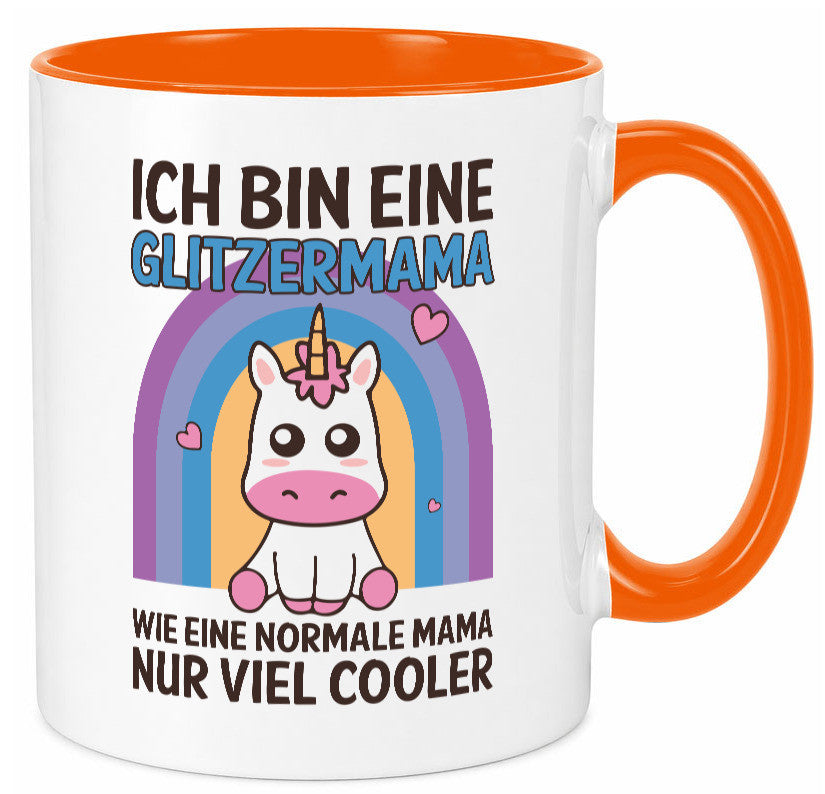 Glitzermama, wie normal, nur cooler | Einhorn Geschenkidee Familie Humor Tasse
