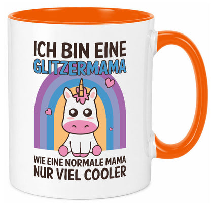 Glitzermama, wie normal, nur cooler | Einhorn Geschenkidee Familie Humor Tasse