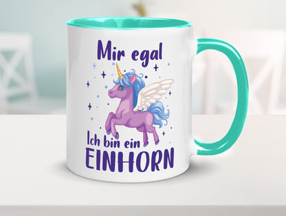 Mir egal, ich bin ein Einhorn | lustig Humor Geschenkidee Geschenk Tasse