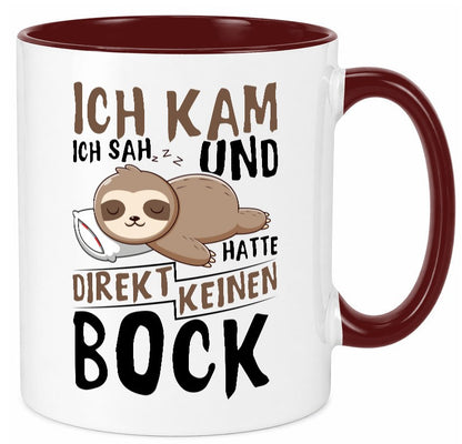 Ich hatte keinen Bock | Faultier Büro Arbeit Geschenk Kollegen lustiger Spruch Tasse