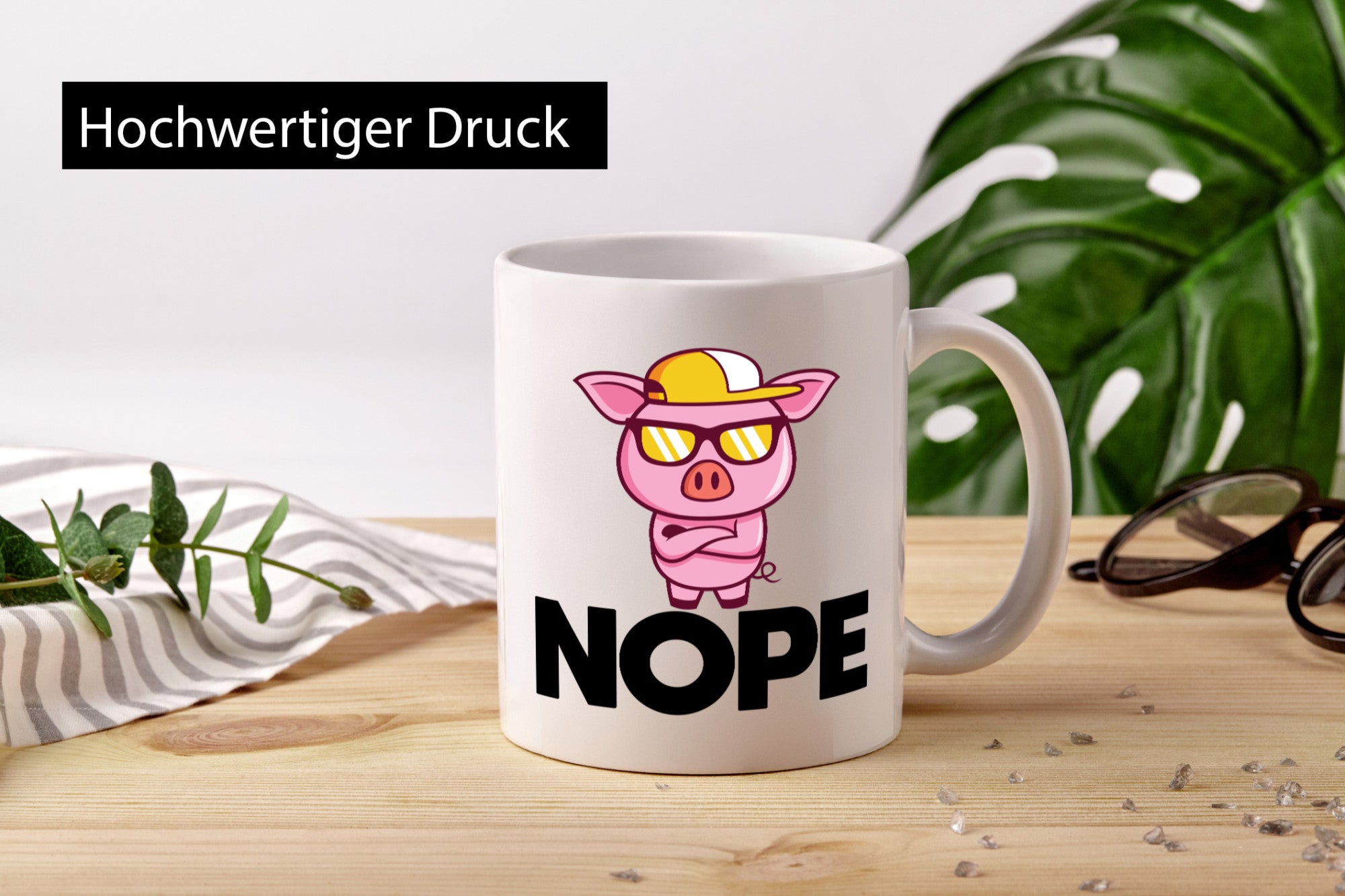 Nope | Schwein Cooles lustiger Spruch Geschenk Humor Geschenkidee Tasse