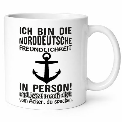Norddeutsche Freundlichkeit | Spruch Tasse Anker lustiger Geschenk Humor