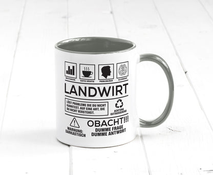 Achtung Probleme Landwirt | Bauer Landwirtschaft Geschenkidee Humor Tasse