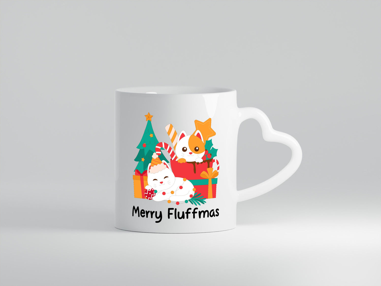 Merry Fluffmas | Weihnachten Katzen weihnachtskatzen lustiger Spruch Geschenk