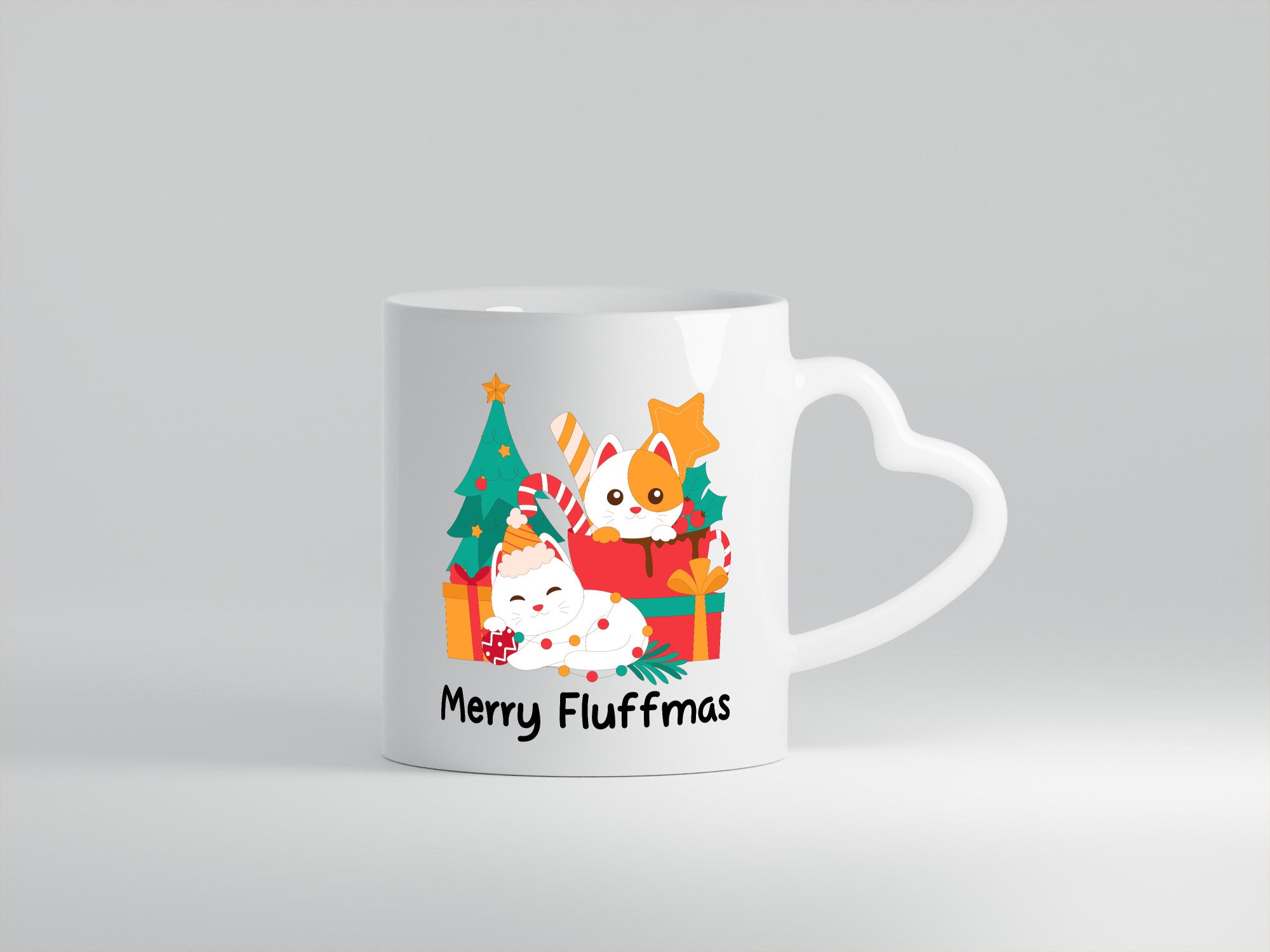Merry Fluffmas | Weihnachten Katzen weihnachtskatzen lustiger Spruch Geschenk