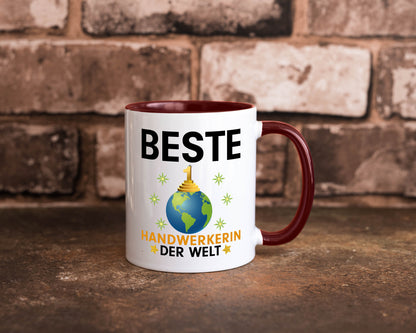 Welt Beste Handwerkerin | Handwerkerinnen lustiger Spruch Geschenk Humor Tasse