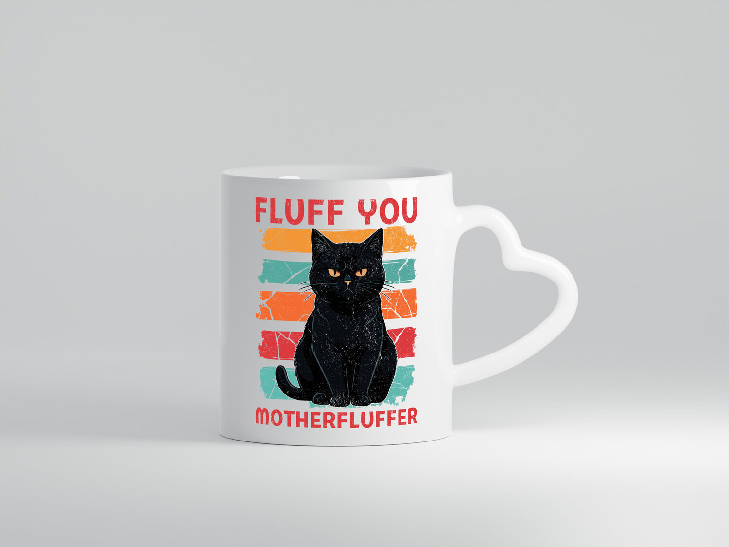 Fluff you Motherfluffer | Schwarze Katze Böse Humor Tierliebhaber Geschenkidee