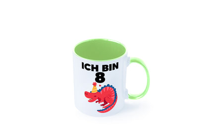 8. Geburtstag | Dino Dinosaurier 8 Jahre lustig Geschenkidee Geschenk Tasse
