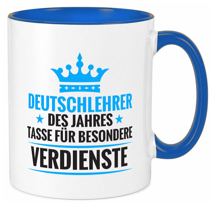 Besonderer Verdienst: Deutschlehrer | Lehrer Schule lustig Humor Geschenkidee Tasse