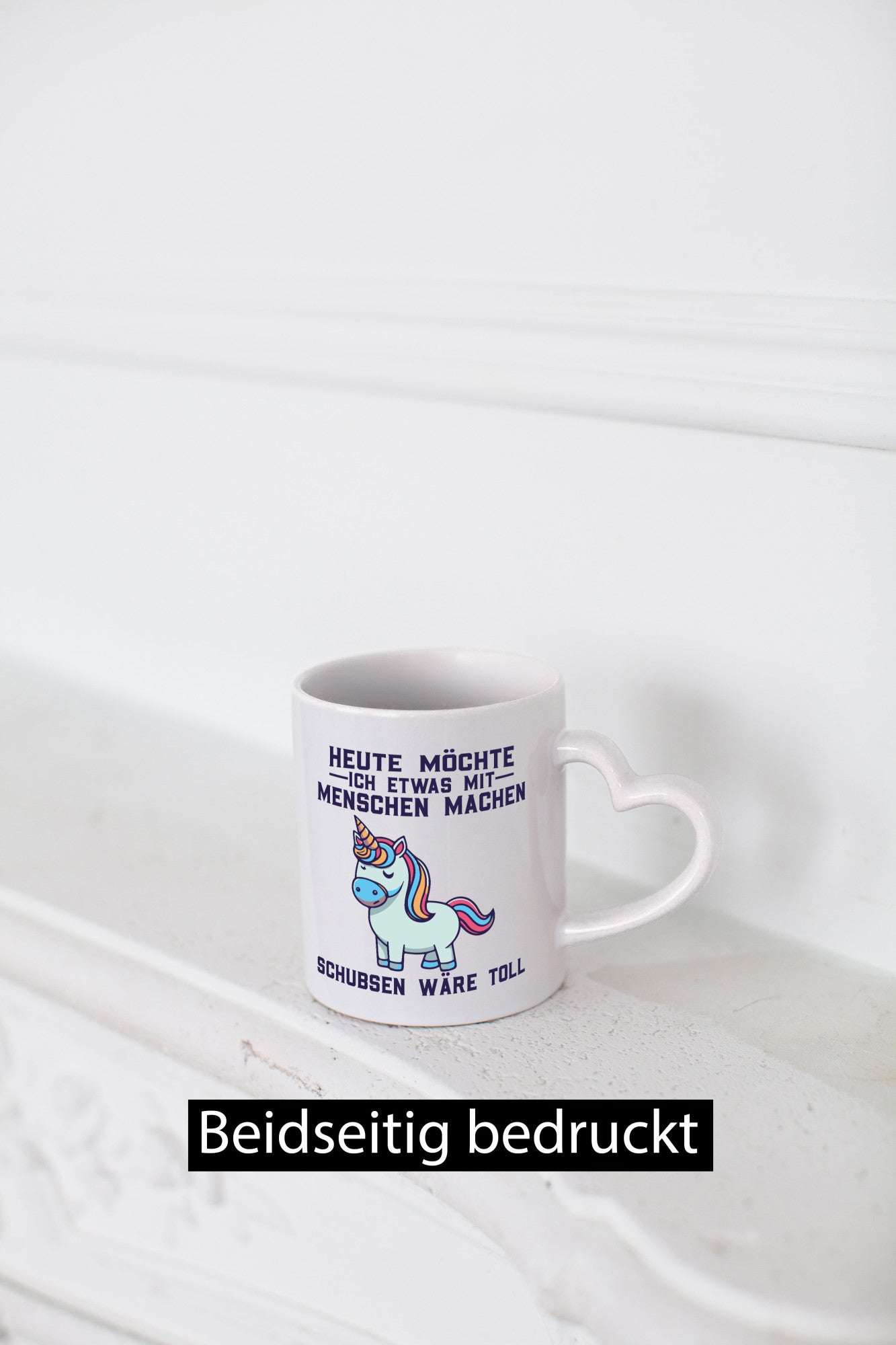 Heute möchte ich Menschen schubsen | Einhorn v2 Geschenk Humor Geschenkidee