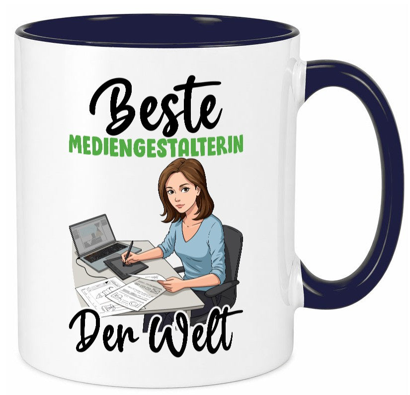 Beste Mediengestalterin | Medien v2 Geschenk Humor Geschenkidee lustiger Spruch Tasse