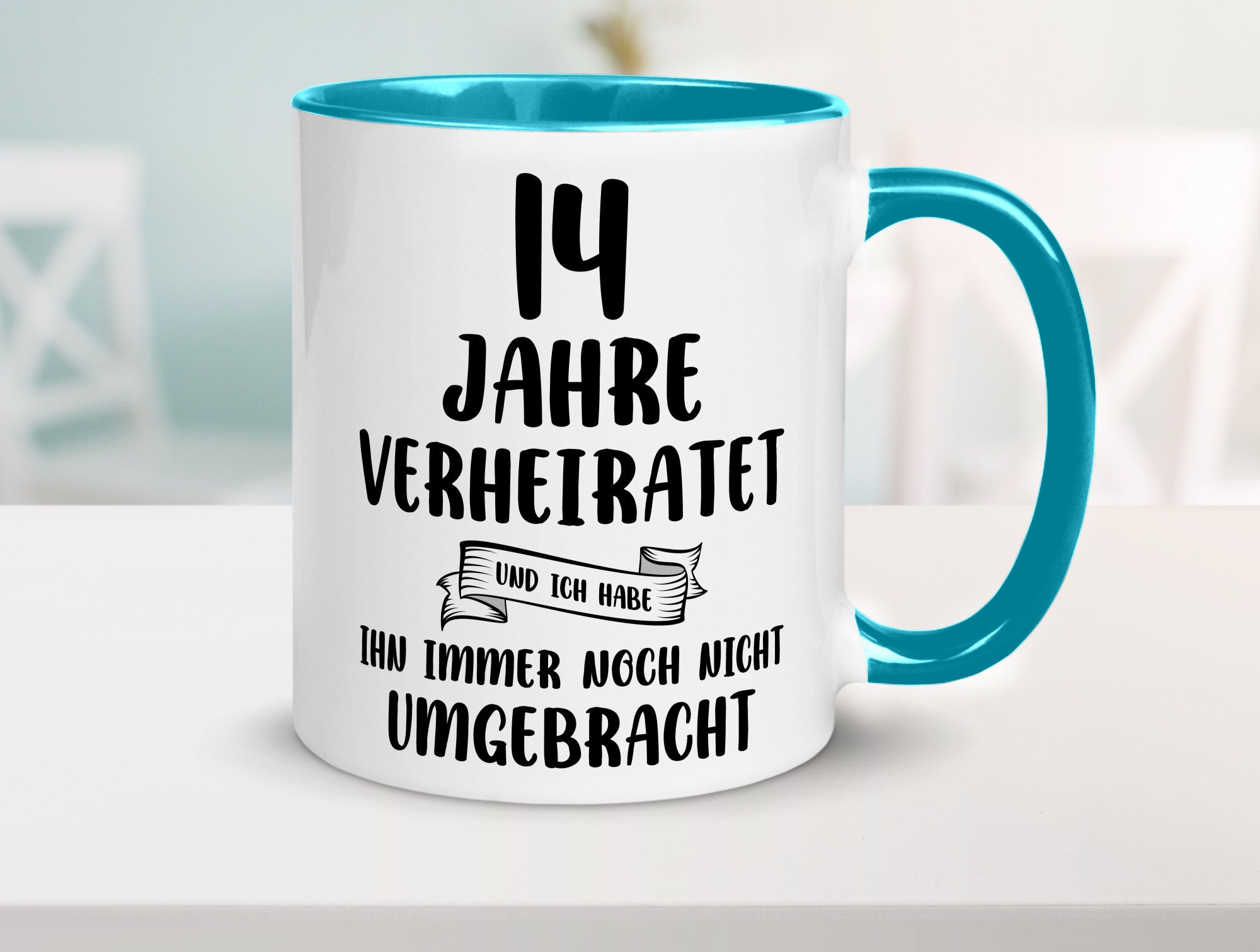14 Jahre Verheiratet, immer noch am Leben! lustig Humor Geschenkidee Geschenk