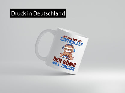 Der König will zocken | Faultier Gamerkönig Faulpelz Geschenk Tierliebhaber