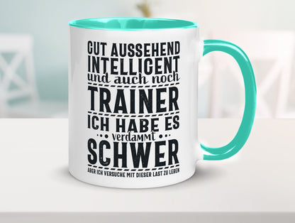Gut aussehender Trainer |gestrichelte Linie | Punkte lustiger Spruch Geschenk