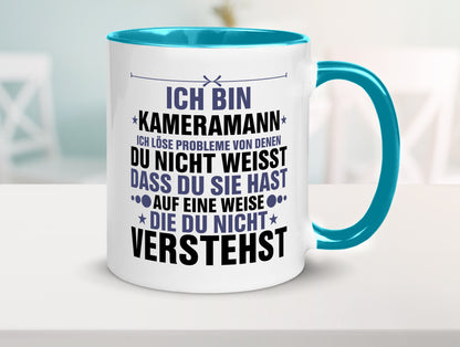 Löse Probleme: Kameramann | Kamera v2 lustiger Spruch Geschenk Humor Tasse