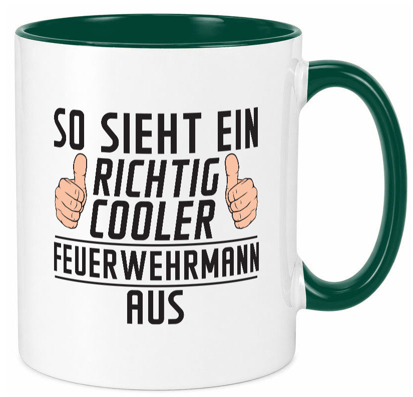 Richtig Cooler Feuerwehrmann | Feuerwehr Geschenkidee Humor Tasse