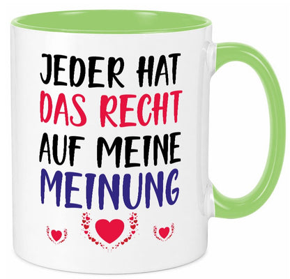 Recht auf meine Meinung lustig Humor Geschenkidee Geschenk Tasse