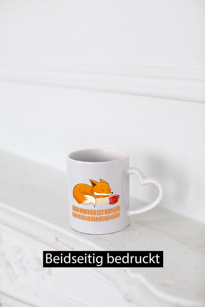 Kaffee kaputt | Morgenmuffel Tasse Fuchs müde lustig Humor Geschenkidee Geschenk