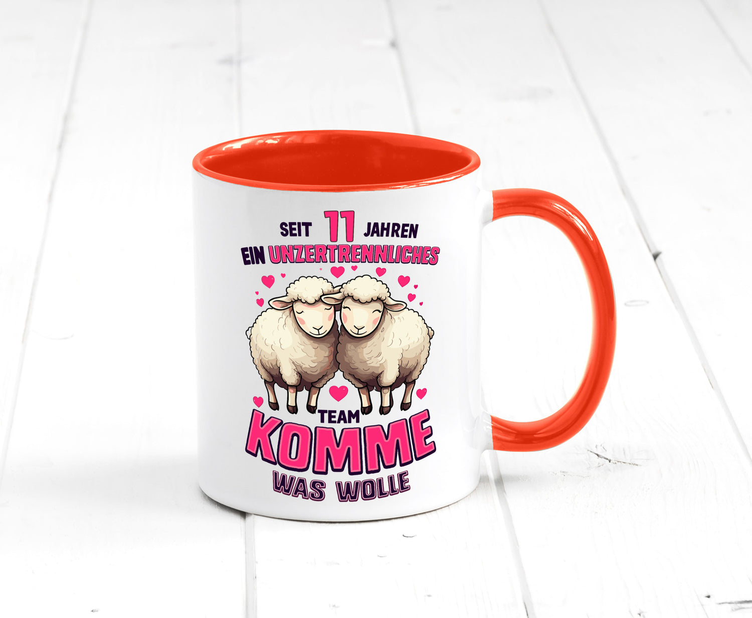 11 Jahre Verheiratet | ein Team Ehepaar v2 Humor Geschenkidee Tasse