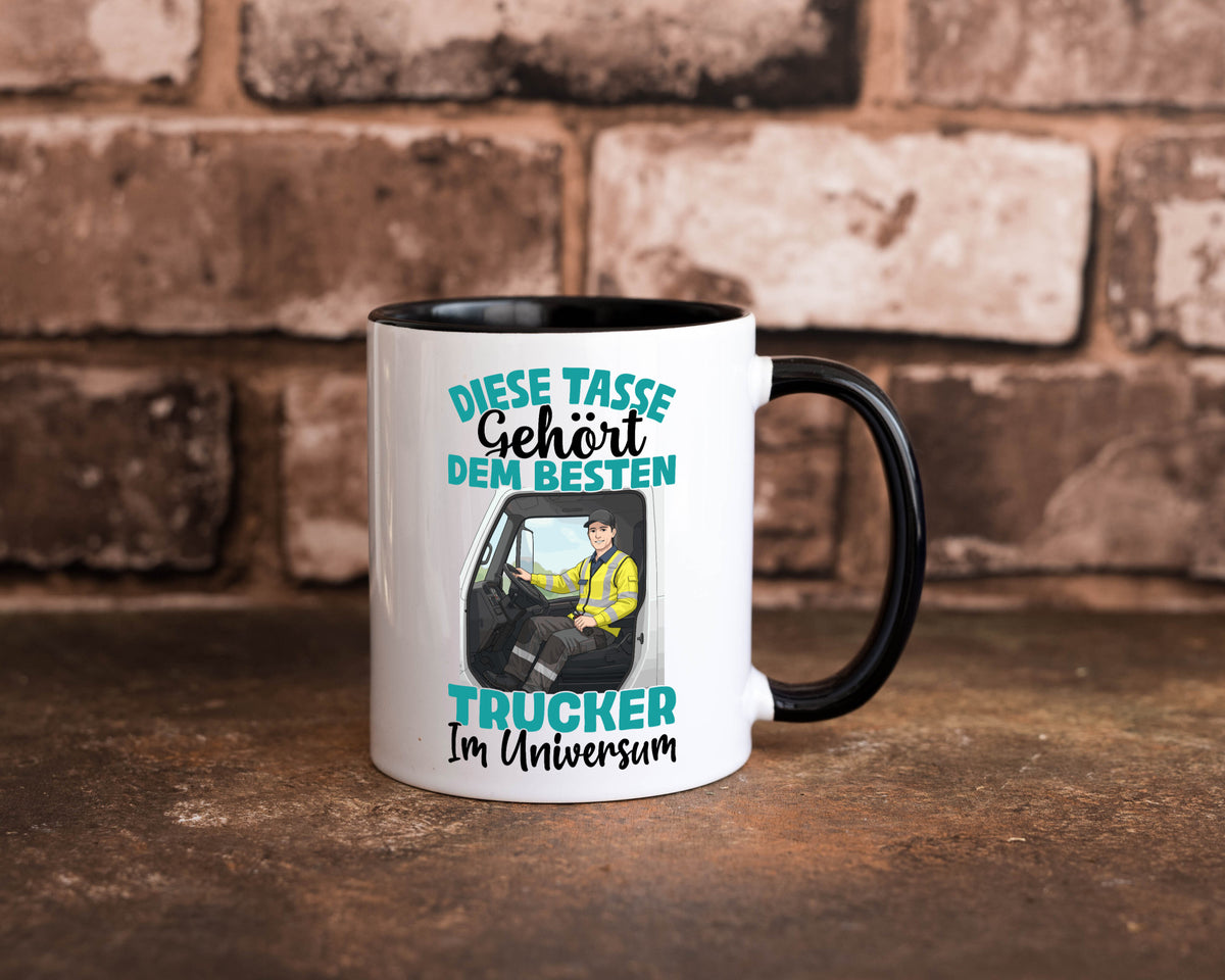 Im Universum: Trucker | LKW Fahrer Beruf Humor Arbeit Kollegen Büro Tasse