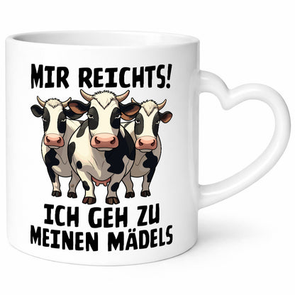 Mir reichts ich geh zu meinen Mädels | Landwirt Kühe v2 Geschenkidee Humor Tasse