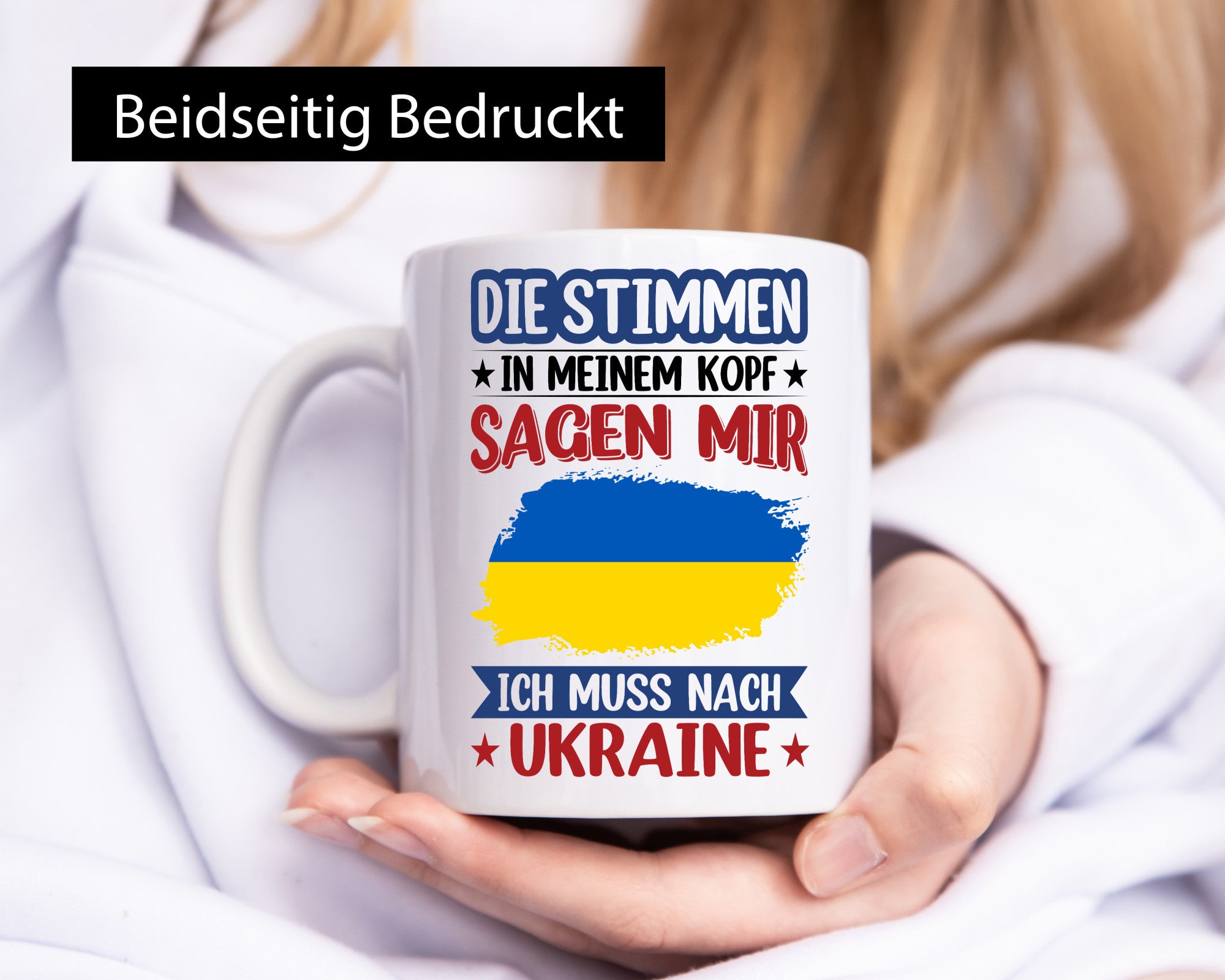 Ukraine | Urlaub Stimmen in meinem Kopf Traumland v2 Geschenkidee Humor Tasse