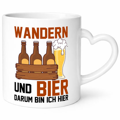 Wandern und Bier darum bin ich hier | Bierkasten lustiger Spruch Geschenk Humor