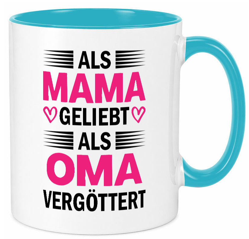Als oma Vergöttert | Muttertag mama Großmutter Humor Familie Geschenkidee Tasse