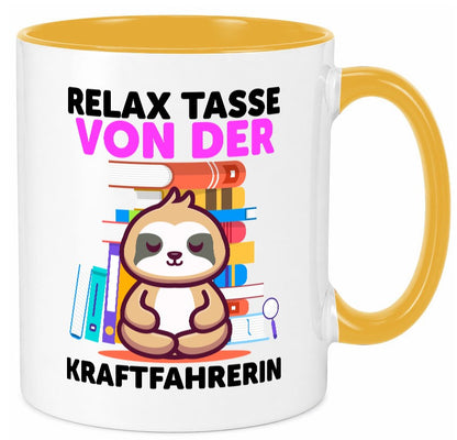 Relax Tasse: Kraftfahrerin | Lastwagen LKW Geschenkidee Humor Tasse