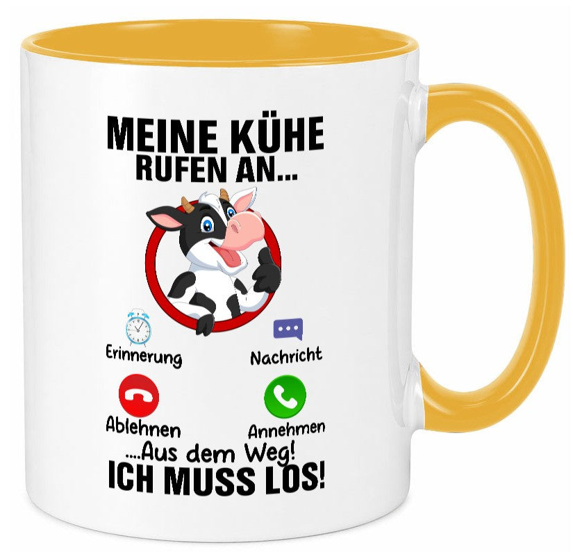 Meine Kühe rufen an | Landwirt Kuh Bauernhof Geschenk Humor Geschenkidee Tasse