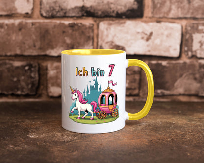 7. Geburtstag | Prinzessin in Kutsche Einhorn lustiger Spruch Geschenk