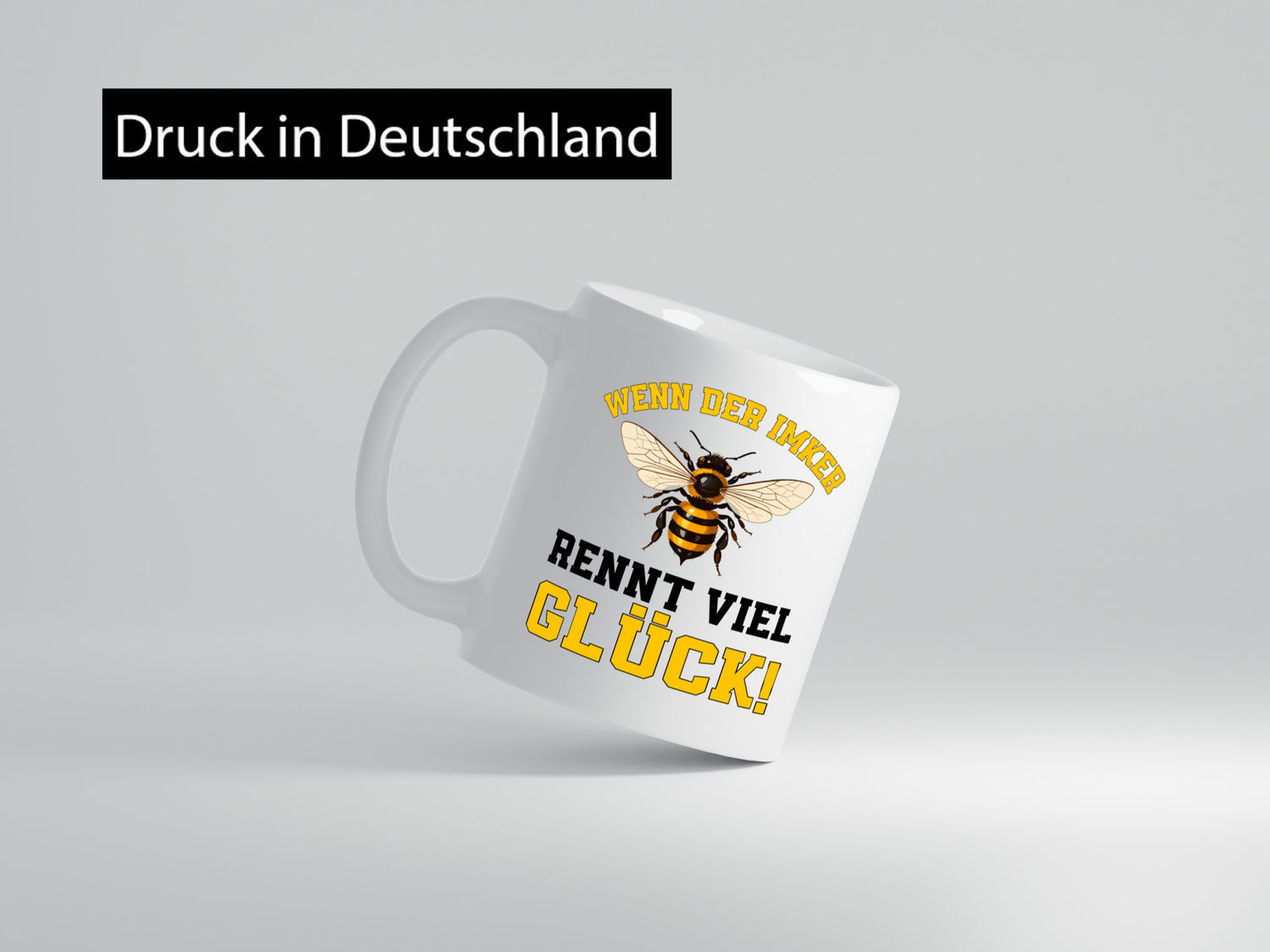 Wenn der Imker rennt viel Glück | Bienen v2 Humor Geschenkidee Tasse