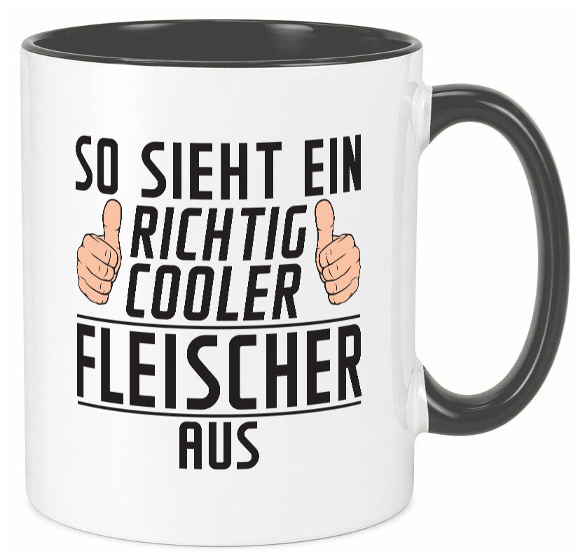 Richtig Cooler Fleischer | Schlachterei lustig Humor Geschenkidee Geschenk Tasse