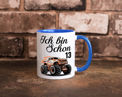13. Geburtstag | Monster truck 13 Jahre Geschenkidee Humor Tasse