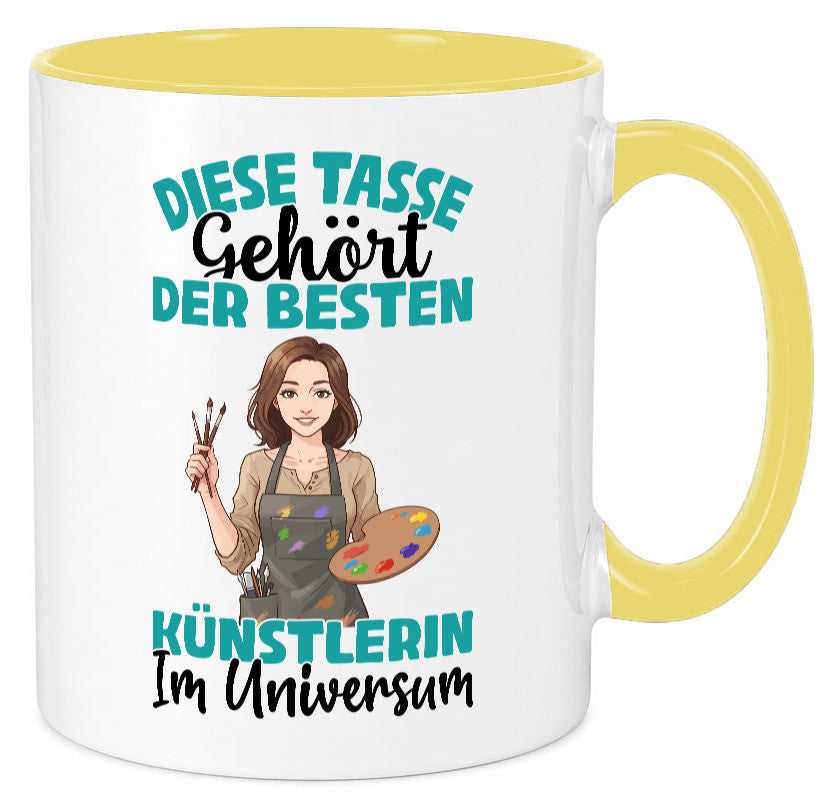 Im Universum: Künstlerin | Kunst lustig Humor Geschenkidee Geschenk Tasse